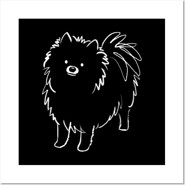 Black Pomeranian Sketch | Cute Dog Wall Art by Coffee Squirrel
